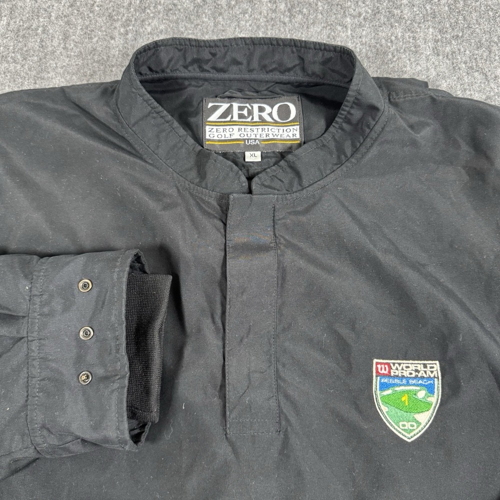 Zero Restriction Golf Pullover Men XL Made in USA Pebble Beach Wilson Black